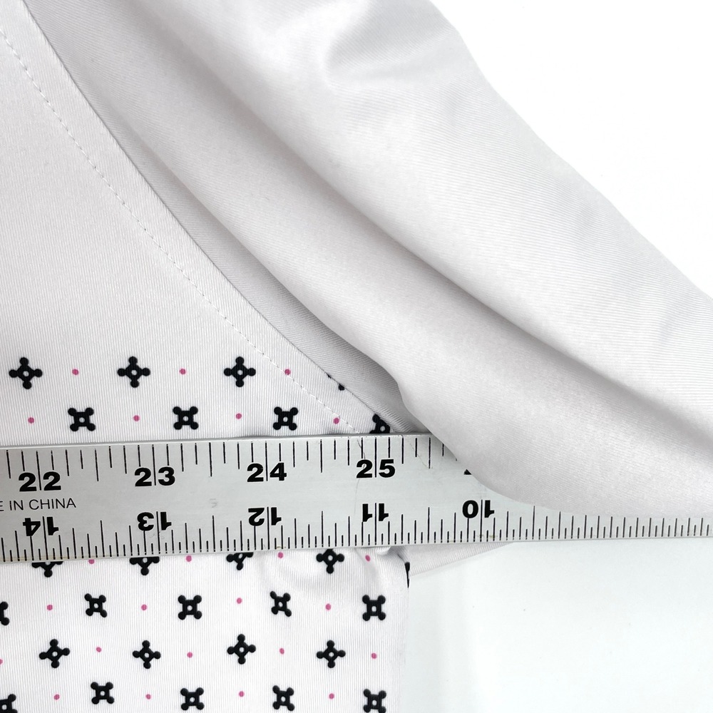 FootJoy Mens XL White Geometric Print Short Sleeve Golf‎ Polo Shirt 88112S-L SA2 - Picture 6 of 9